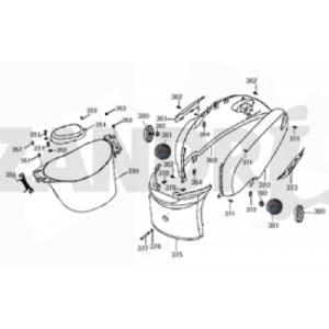 Helmet tray BTC Grande Retro GT1 coffee cream