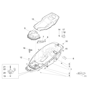 Helmet Box Piaggio MP3 500 LT Business 2014-2016