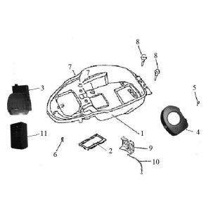 Helmet tray Turbho RG50 white black