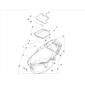 Piaggo Zip 4-stroke helmet box (euro5 injection IGET)