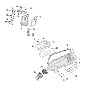 Housing cover Peugeot Django 125 EFI E4 2018-2020