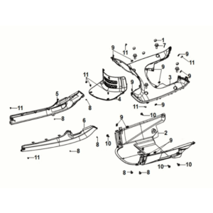Inner fender - floor panel - center cover Sym Fiddle IV 125i AC CBS E5 2020-2021 WHITE (WH-8028P)