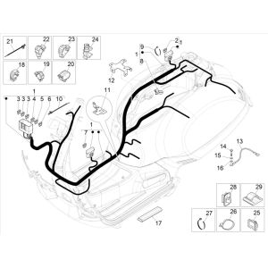 Vespa GTS 300 HPE 4T 4V IE ABS E4 2019 (EMEA) wiring harness