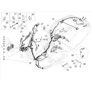 Vespa Primavera 4-stroke 3V wiring harness (euro5 injection IGET)