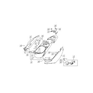 kapdels-rear Kymco Super9 ac o.m 2-stroke Race Black Yellow