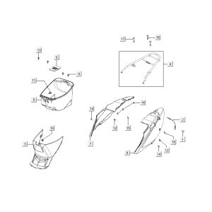 Rear Kapdelen Kymco Agility Fat 12' 4-stroke yellow