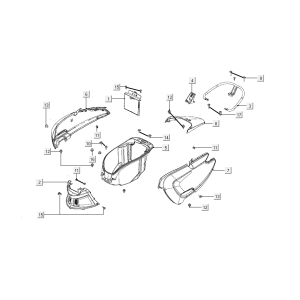 Kymco Like rear caps from 2018 matt grey