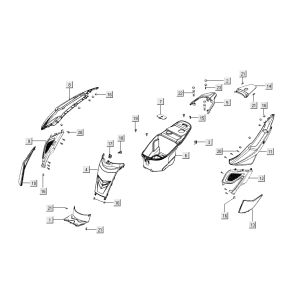 Behind Kymco Super 8 Street 4-stroke blue