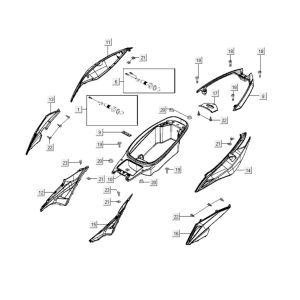 Rear hoods Kymco Xciting 400i Yellow