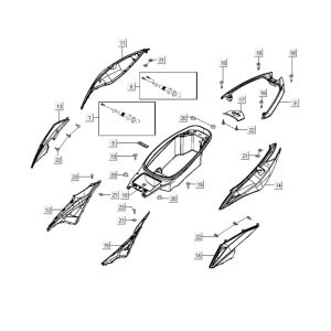 Rear covers Kymco Xciting 400i Pearly Black