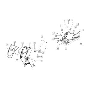Kapdelen Kymco Agility Fat 12' 4-stroke dark grey