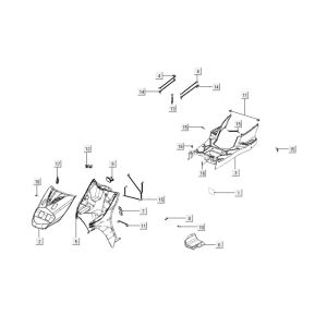 Kapdelen Kymco Carry 4-stroke injection euro4 gloss black