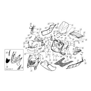 front middle caps Kymco Grand Dink 2-stroke Silver