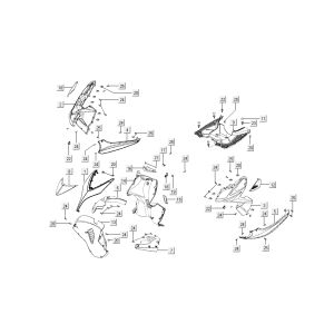 covers front middle Kymco Super8 4-stroke from 2009 white
