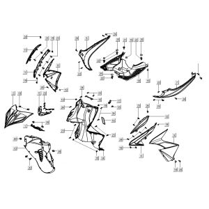 Cap parts for Kymco Super 8 Street 4-stroke blue