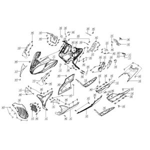 Front covers Kymco Xciting 400i Pearly Black