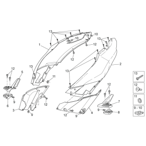 Rear covers I Aprilia SR 50 H2O ie+carb 2004-2009