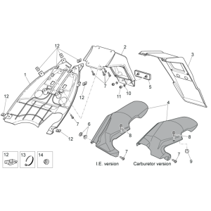 Rear covers III Aprilia SR 50 H2O ie+carb 2004-2009