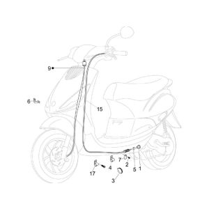 Kilometer- Brake Cable Piaggio Zip 2000 4-stroke AC