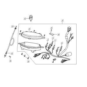 Speedometer Kymco Vitality 2t ac red