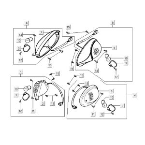 Indicator lights Kymco Yup 2t ac classic green