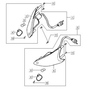 Front flashing light Kymco Super9 2t lc om.