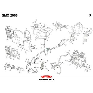 Cooling- Fuel tank- Exhaust Rieju SMX black 2006 2-stroke