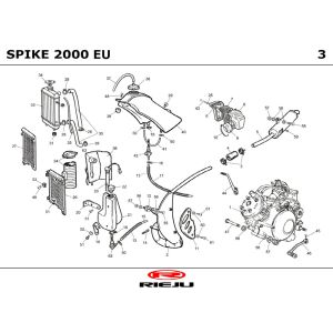 Cooling- Fuel tank- Exhaust Rieju Spike sport orange 2002 2-stroke