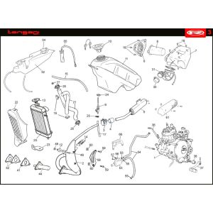 Cooling- Fuel tank- Exhaust Rieju Tango orange 2008 2-stroke