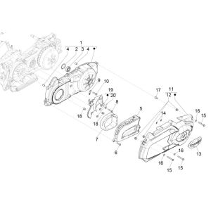 Crank case cover - Piaggio MP3 300 HPE /300 HPE SPORT E5 ABS 2020-2022 (EMEA) crank case cover
