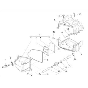 Cooling cap - valve cover Vespa Sprint 4-stroke 3-valve (euro 5 injection IGET)