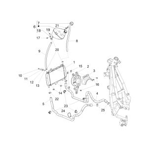 Piaggio Beverly 300 IE ABS E4 cooling system 2016 - 2020 (EMEA)