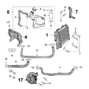 Cooling system Peugeot Jet Force LC white