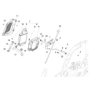 Vespa GTS 125 4T E5 ABS 2021 cooling system (EMEA)