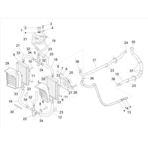 Cooling system Vespa GTS 300 HPE 4T 4V IE ABS E4 2019 (EMEA)