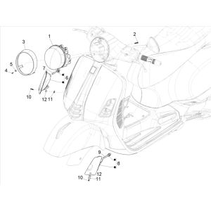 Turn signals - Vespa GTS 300 HPE 4T 4V IE ABS E4 2019 headlight (EMEA)