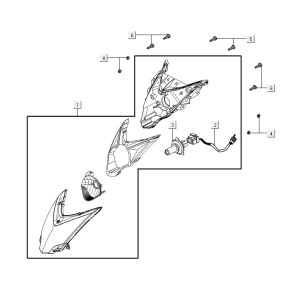 headlight AGILITY 16+ 4T 125 Matte Metallic Silver