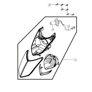 headlight AGILITY 16+ 4T 200i Matte Metallic Silver