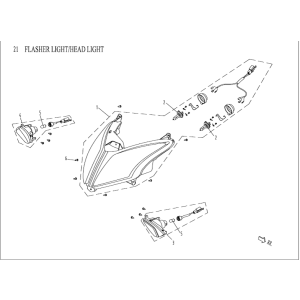 Headlight AGM Venom green