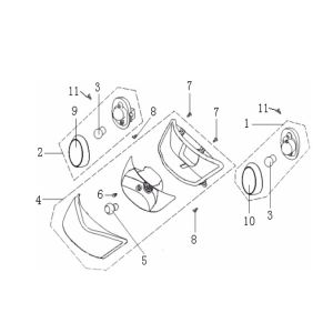 Headlight Generic Cracker red 2009 2-stroke