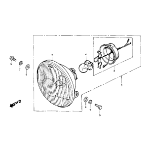 Honda MB50 headlight