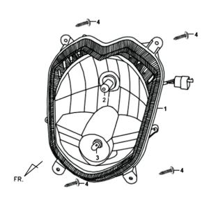 KPL headlight. Sym XPRO 50 E4