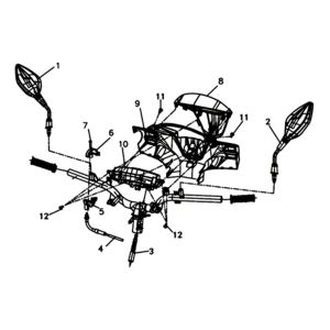 Headlight cover counter trim mirrors Sym Symphony ST euro4 (BK-001C/R-010CA) Black/Red headlight cover counter cover Symphony ST euro4 black/red