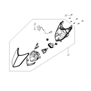 Headlight Kymco City 16' 4-stroke dark grey