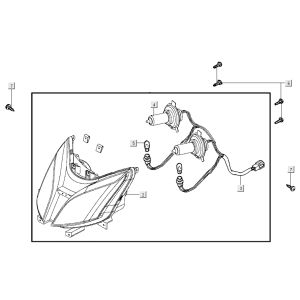 Headlight Kymco Super 8 Street 4-stroke blue
