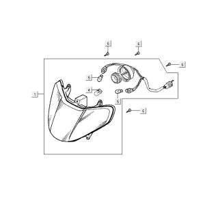 Headlight Kymco Vitality 4t ac diamond-black