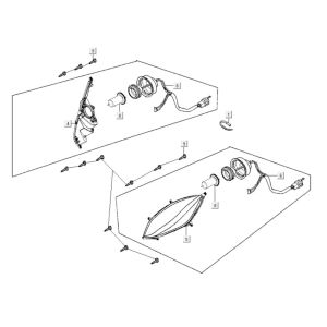 Headlight Kymco Xciting 400i Pearly Black