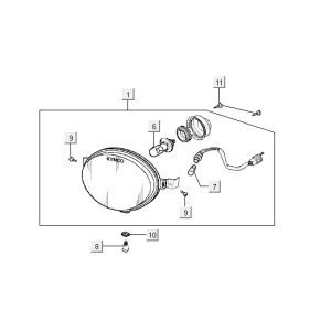 Headlight Kymco Yup 2t ac black gloss