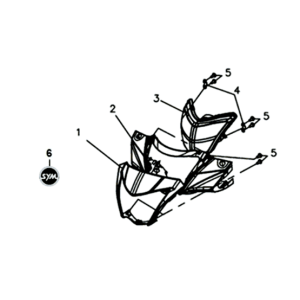 Headlight/meter cover/mirrors Sym Symphony ST 200I Light black (BK-7C)