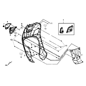 Headlight Front plate Sym Fiddle III (BR497U) matt brown
